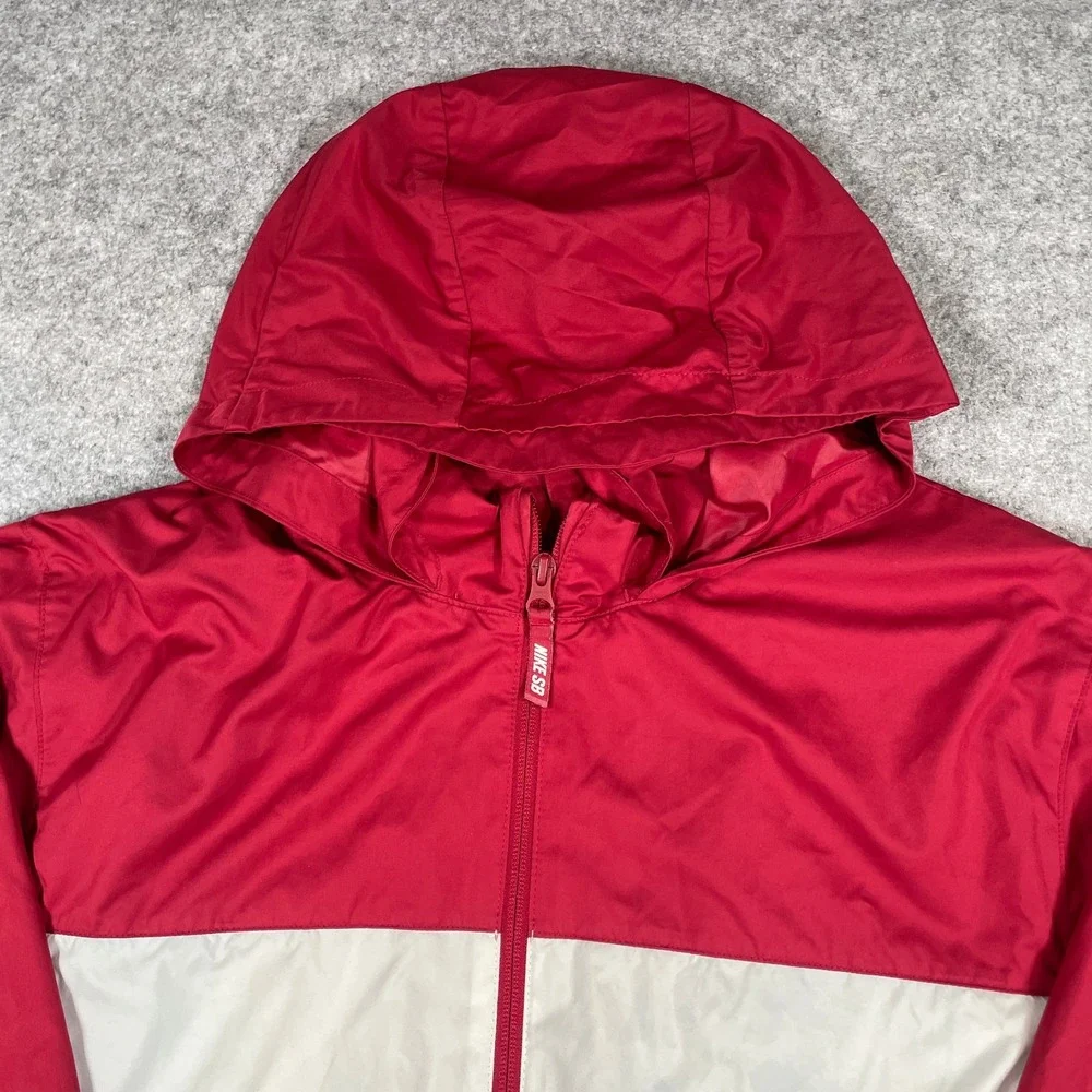 Nike SB Mens Jacket XL Red, White, Navy Color-block Athletic Layering Full Zip